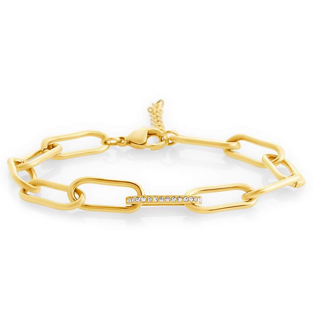 Bracciale Radiance Acciaio Dorato Cristallo