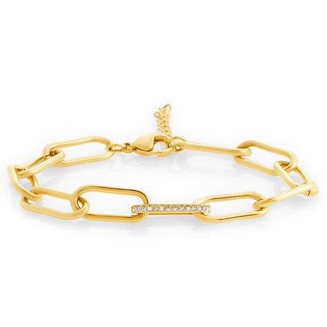 Bracciale Radiance Acciaio Dorato Cristallo - Bracciali Donna | Stroili