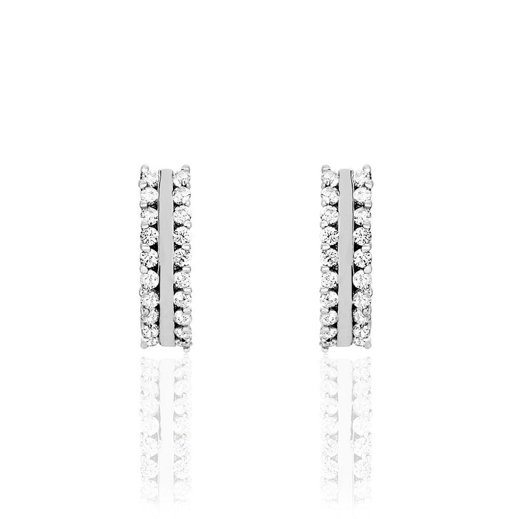 Orecchini Lobo Silver Shine Argento Rodiato Cubic Zirconia - Orecchini a Lobo Donna | Stroili