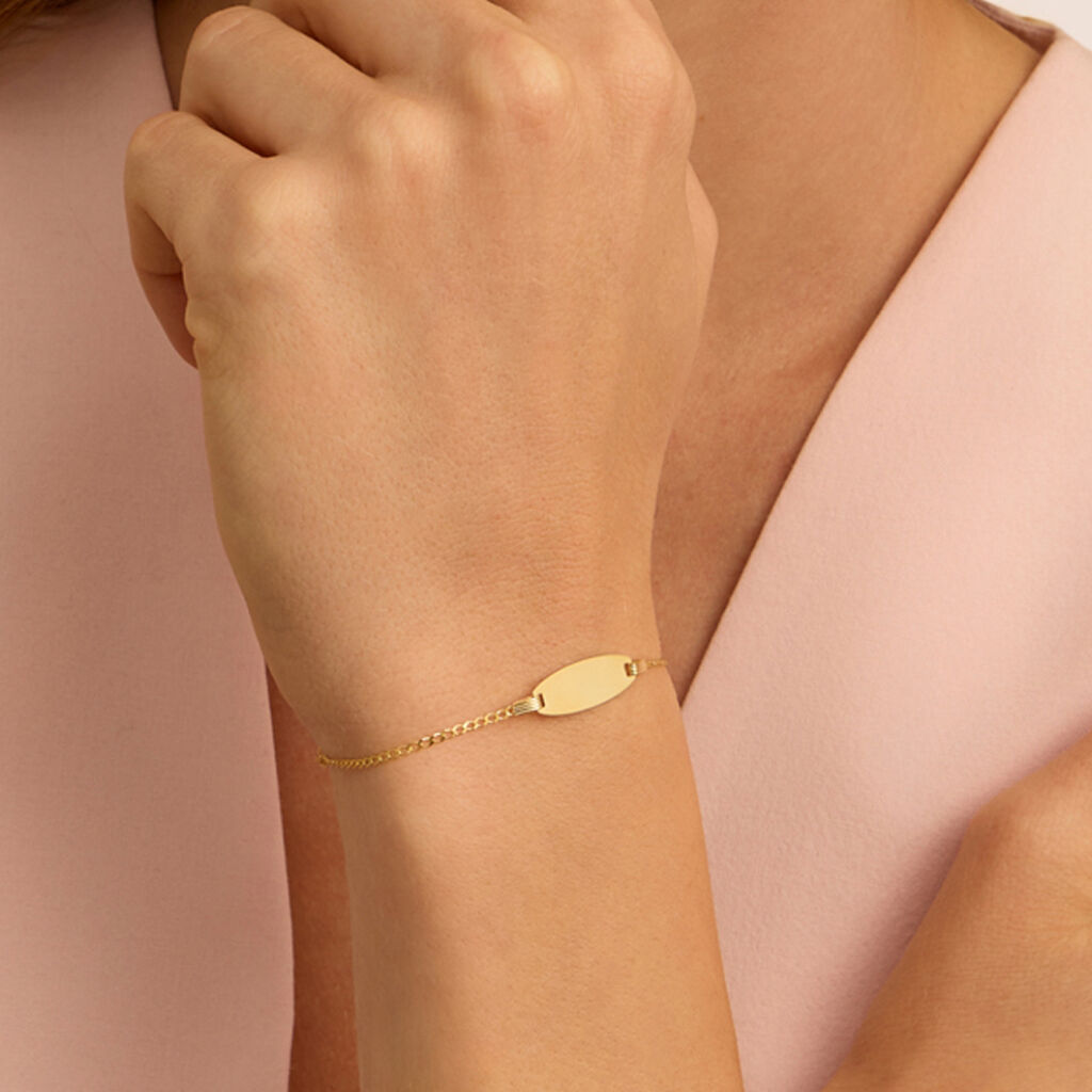 Bracciale Con Targhetta Holy Oro Giallo