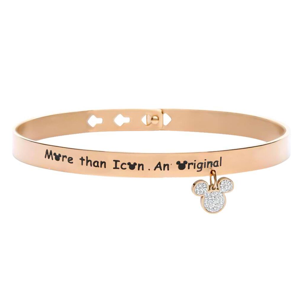 Bangle Lady Message Acciaio Rosato Disney e Cristalli