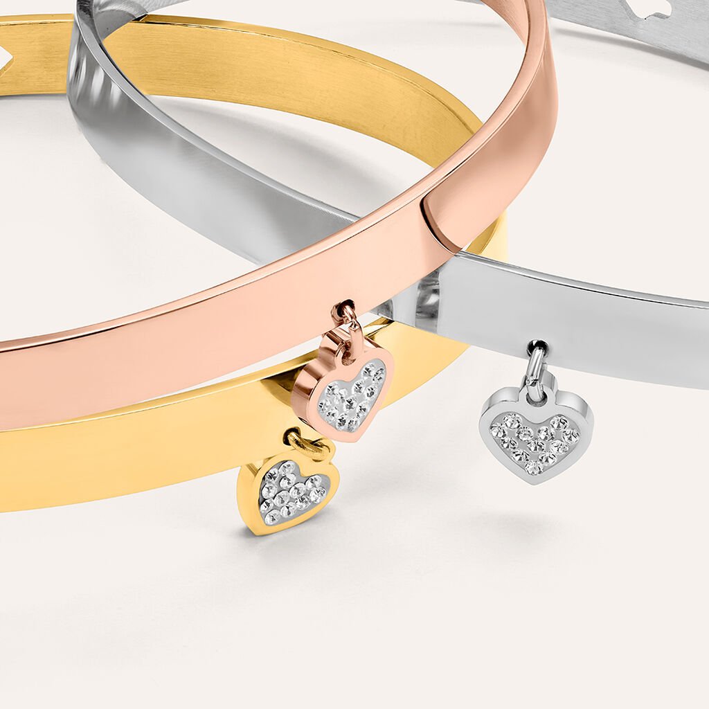 Bangle Radiance Acciaio Dorato Cristallo