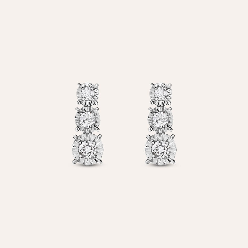 Orecchini Lobo Trilogy Diamotion Oro Bianco Diamante