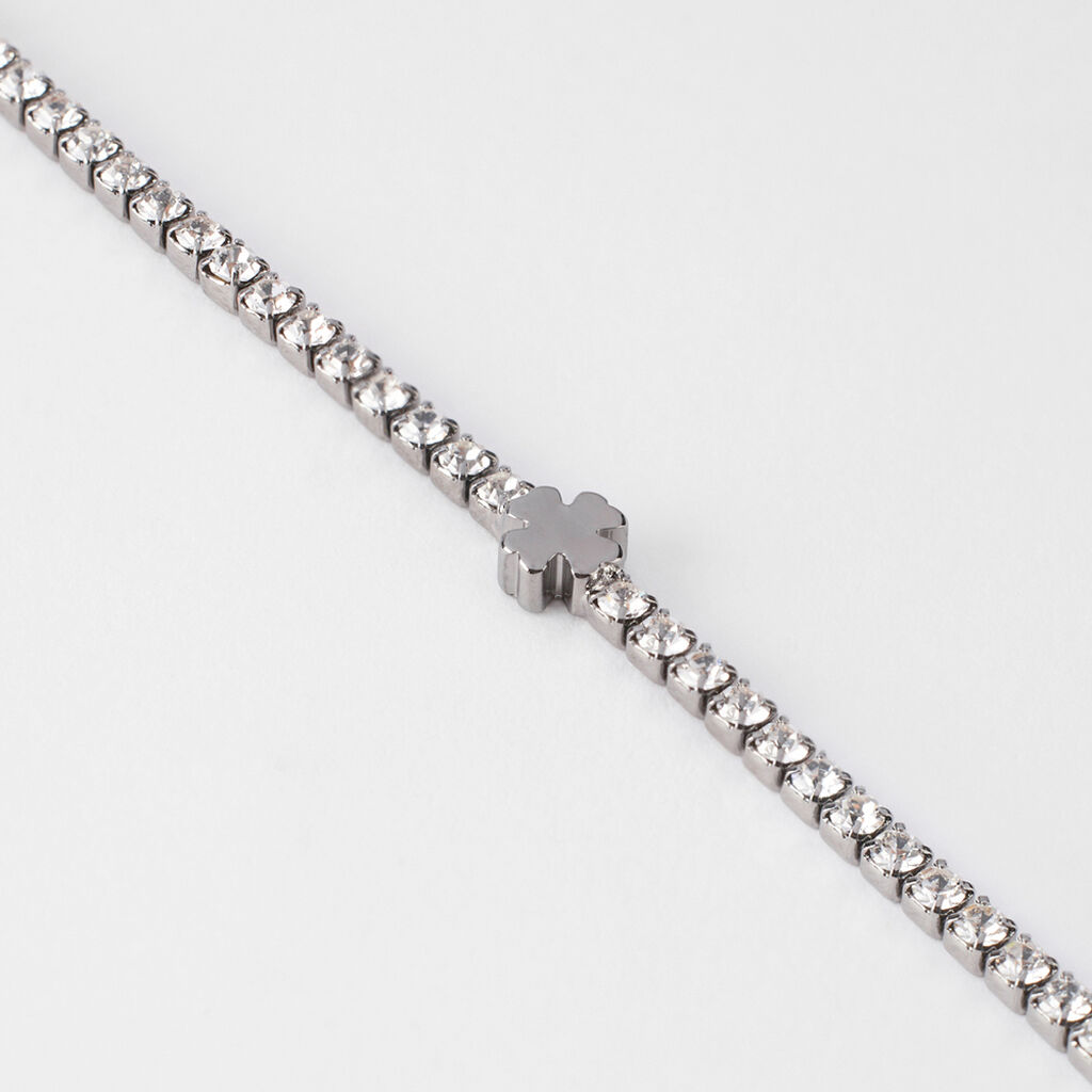 Bracciale Tennis Romantic Shine Metallo Nero Cristallo