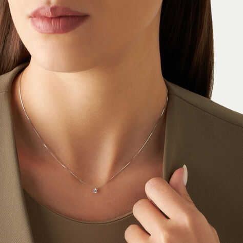 Collana Punto Luce Claire Oro Bianco Cubic Zirconia - Collane Punto Luce Donna | Stroili