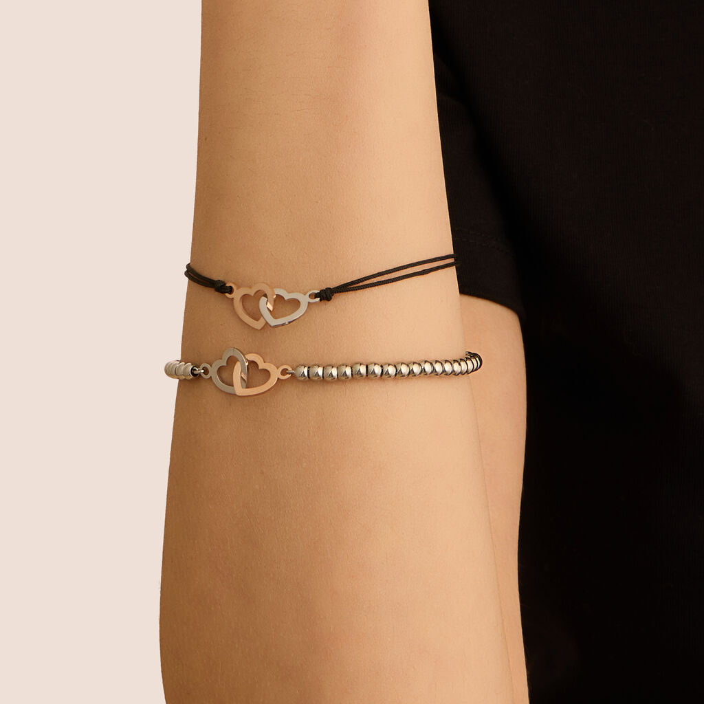 Bracciale Lady Chic Acciaio Bicolore Bianco / Rosa - Bracciali Love Donna | Stroili
