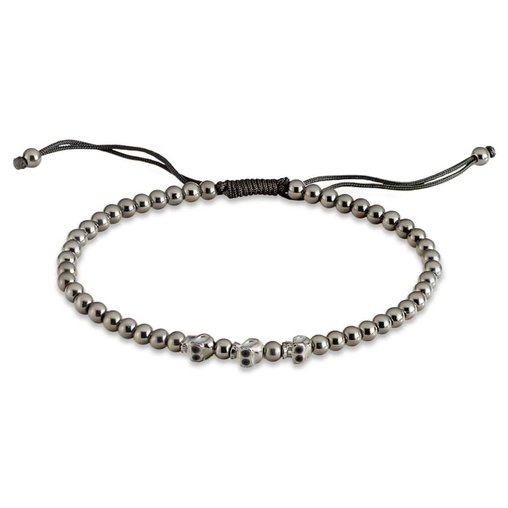 Bracciale in metallo brunito e cristalli