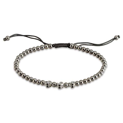 Bracciale in metallo brunito e cristalli - Bracciali Uomo | Stroili