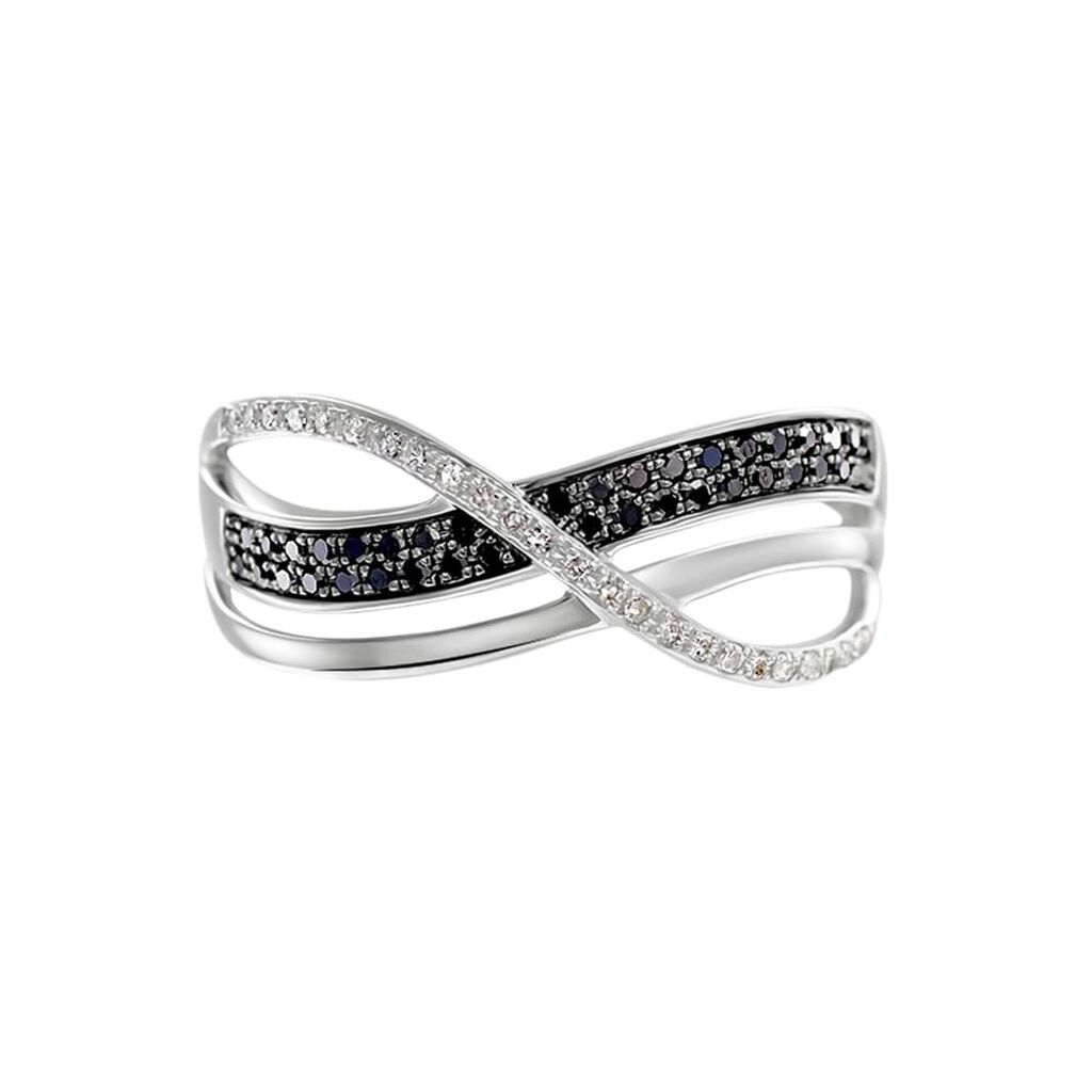 Anello Fascia Sophia Oro Bianco Diamante - Anelli a Fascia Larga Donna | Stroili