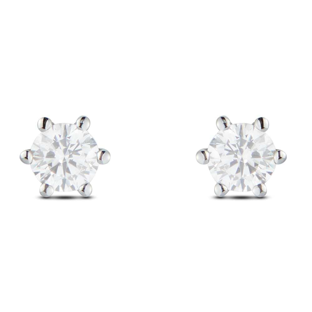Orecchini Lobo Punto Luce Claire Oro Bianco Cubic Zirconia