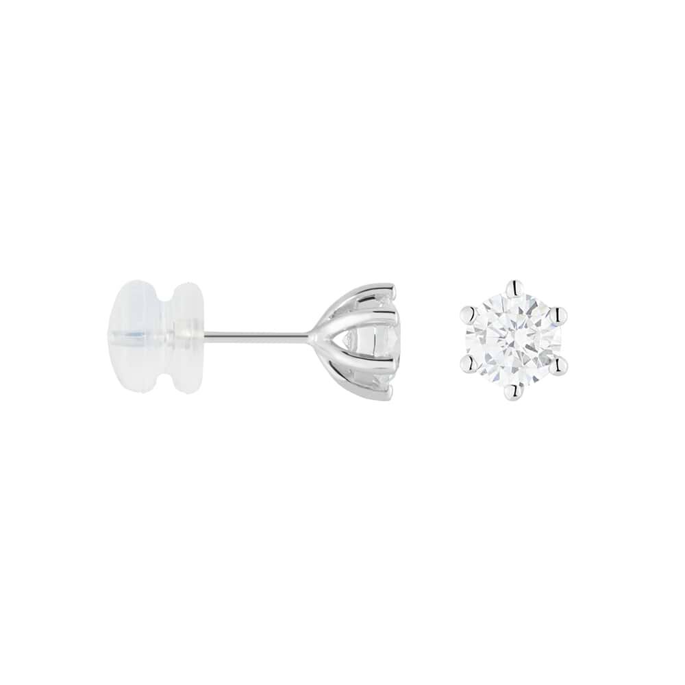 Orecchini Lobo Punto Luce Claire Oro Bianco Cubic Zirconia
