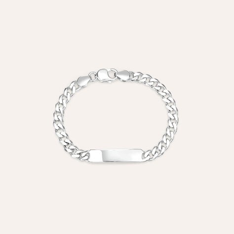 Bracciale Con Targhetta Gentleman Argento Rodiato - Bracciali Uomo | Stroili