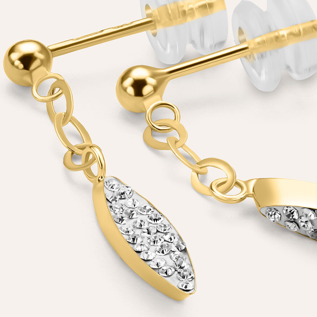 Orecchini Pendenti Christelle Oro Giallo Cristallo