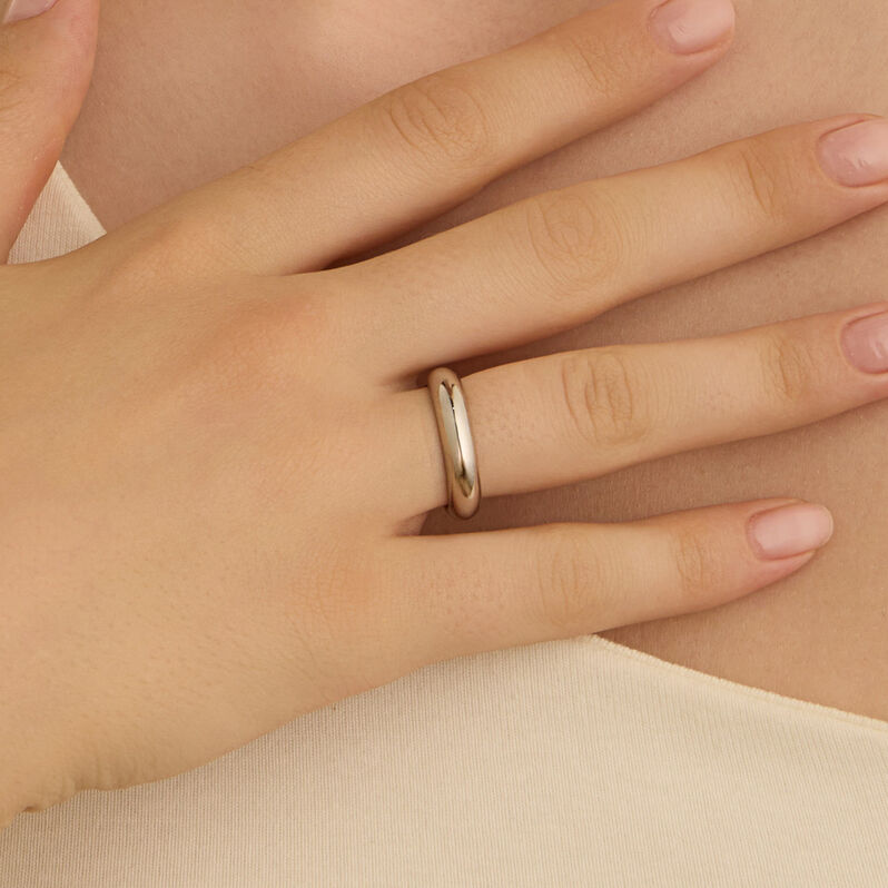 Fede Classica Leggera 4.5 mm Oro Bianco - Anelli con Incisione Unisex | Stroili