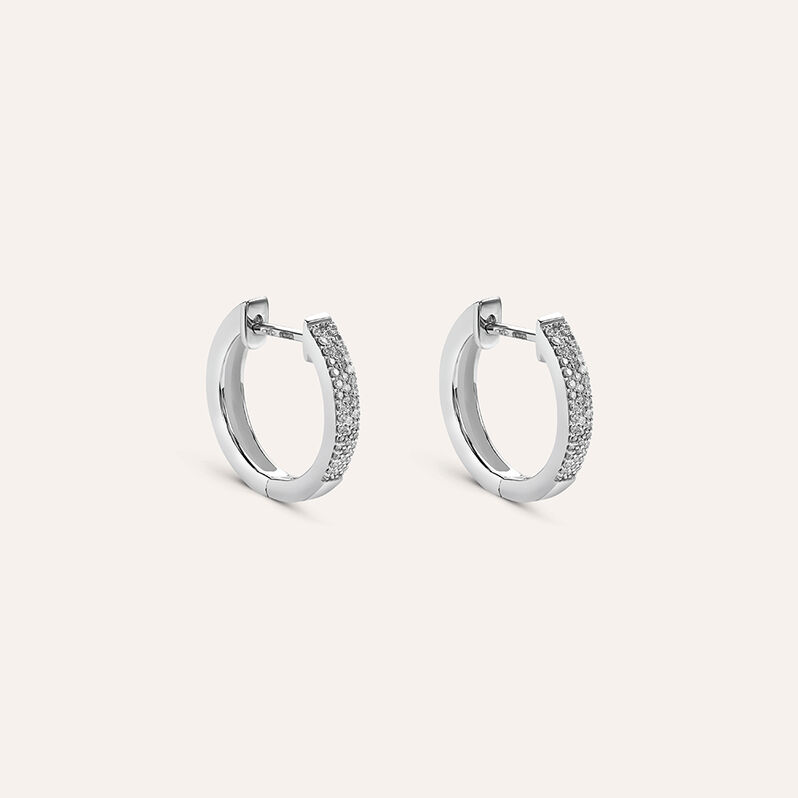 Orecchini A Cerchio Sophia Oro Bianco Diamante - Orecchini a Cerchio Donna | Stroili