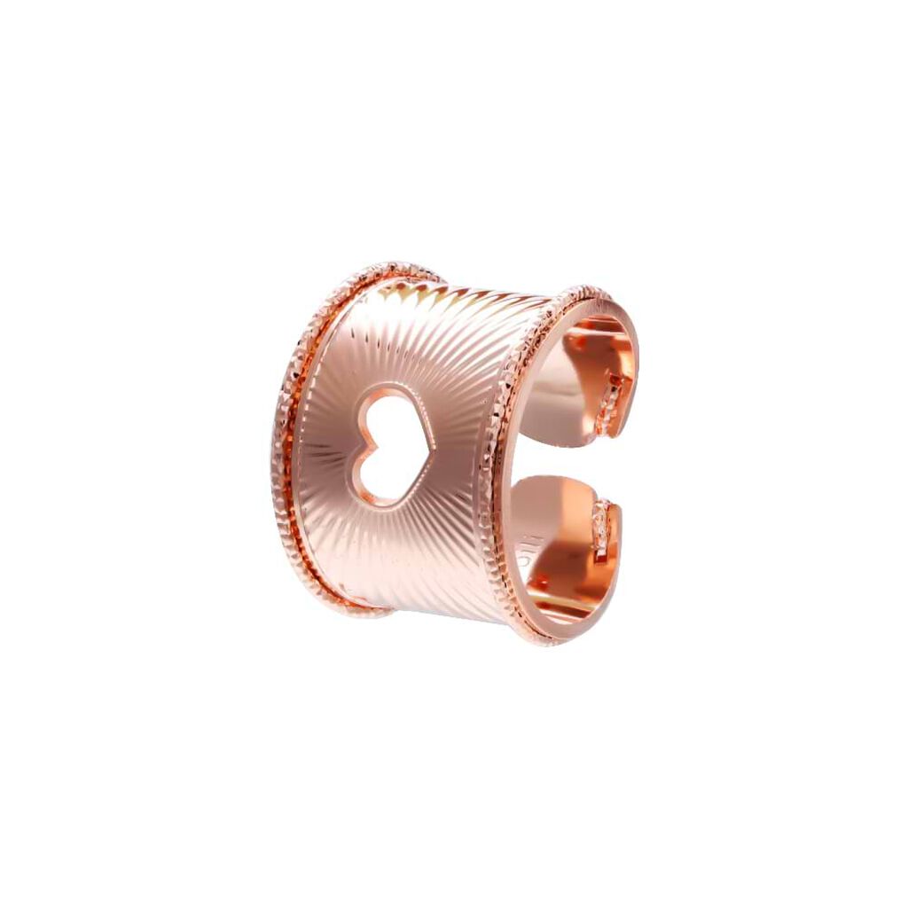 Anello cuore a fascia in bronzo rosato