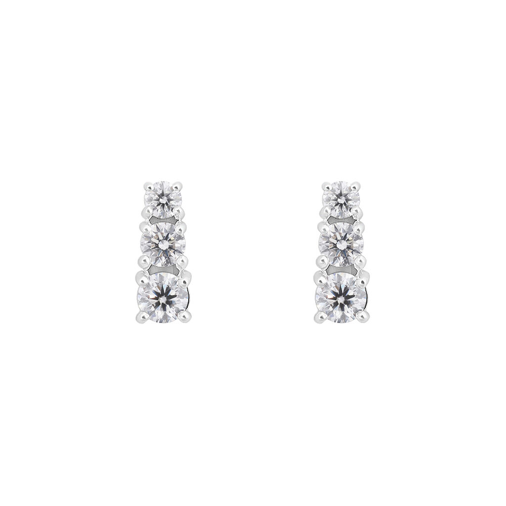 Orecchini Lobo Trilogy Diamade Oro Bianco Diamante Lab-Grown - Orecchini a Lobo Donna | Stroili