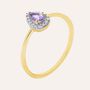 Anello Solitario Amélie Oro Giallo Ametista Cubic Zirconia