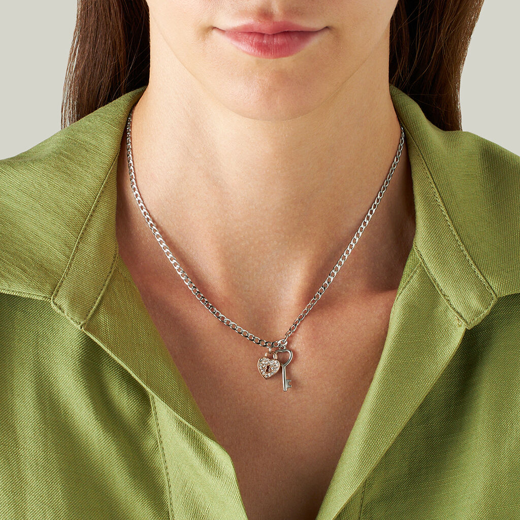 Collana Lady Chic Acciaio Bicolore Bianco / Rosa Cristallo - Collane Donna | Stroili