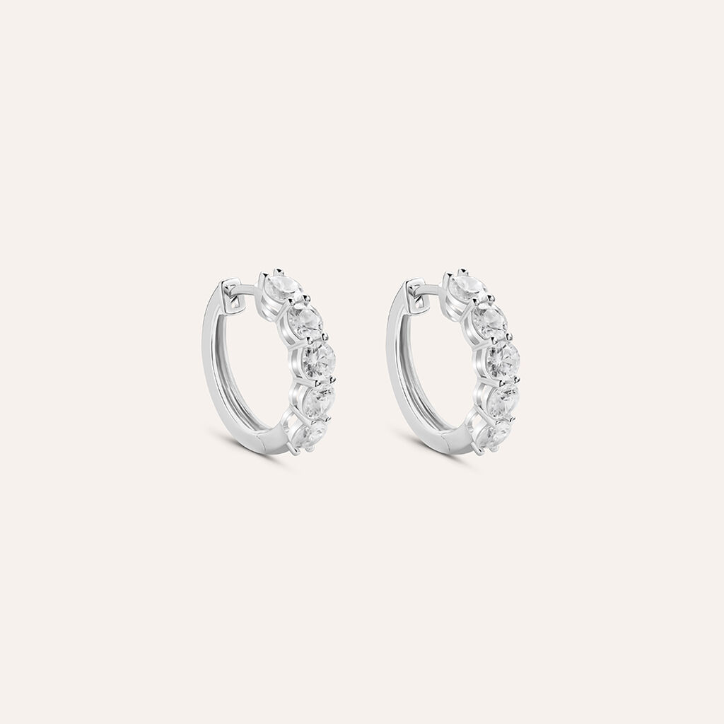 Orecchini A Cerchio Silver Elegance Argento Rodiato Cubic Zirconia - Orecchini a Cerchio Donna | Stroili