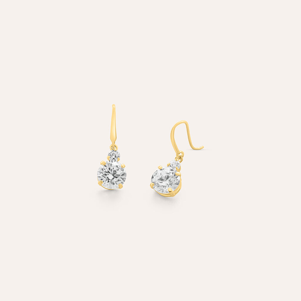 Orecchini Lobo Punto Luce Claire Oro Giallo Cubic Zirconia - Orecchini a Lobo Donna | Stroili
