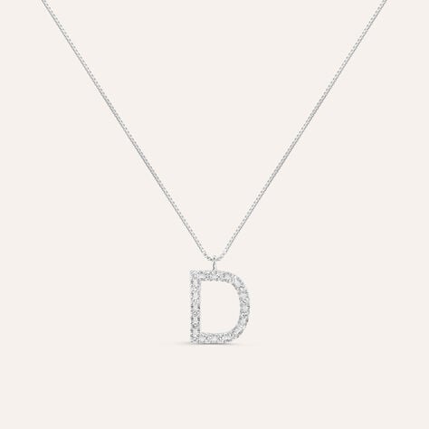 Collana Diamond Letters Oro Bianco Diamante - Collane Donna | Stroili
