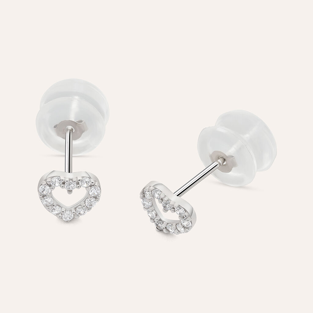 Orecchini Lobo Claire Oro Bianco Cubic Zirconia - Orecchini a Lobo Donna | Stroili