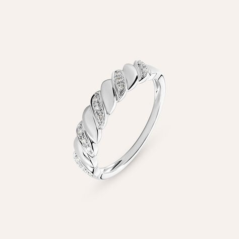 Anello Fascia Sophia Oro Bianco Diamante - Anelli con Pietre Donna | Stroili