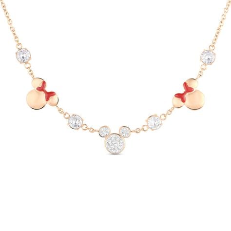 Collana Mickey Mouse & Friends Acciaio Rosa Cristallo - Collane Donna | Stroili