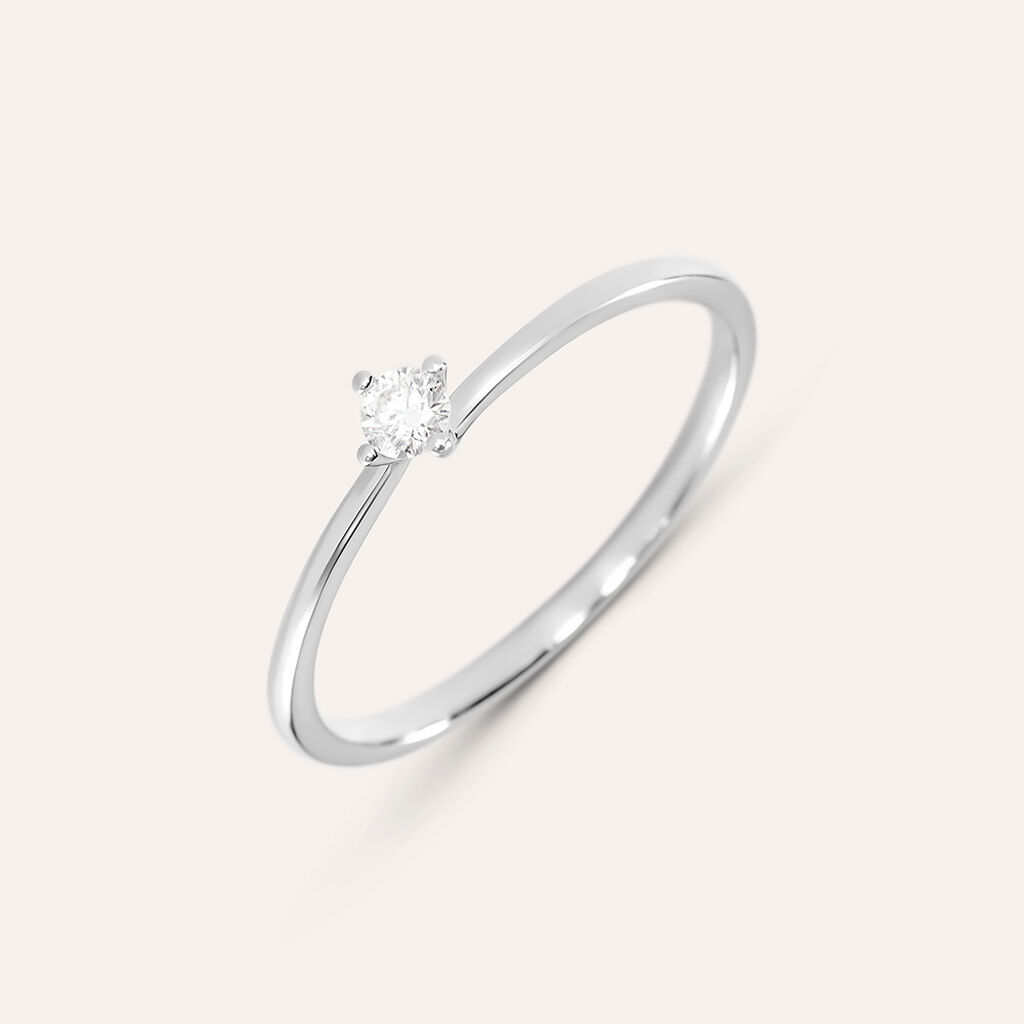 Anello Solitario Grace Oro Bianco Diamante