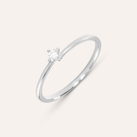 Anello Solitario Grace Oro Bianco Diamante - Anelli con Pietre Donna | Stroili