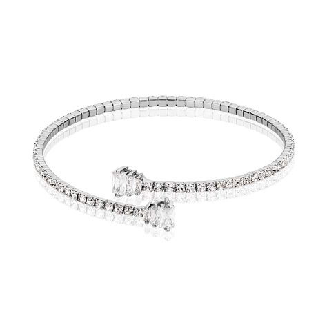 Bangle in metallo rodiato e strass - Bracciali Donna | Stroili