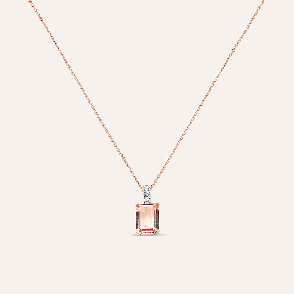 Collana Jasmine Oro Rosa Morganite Diamante