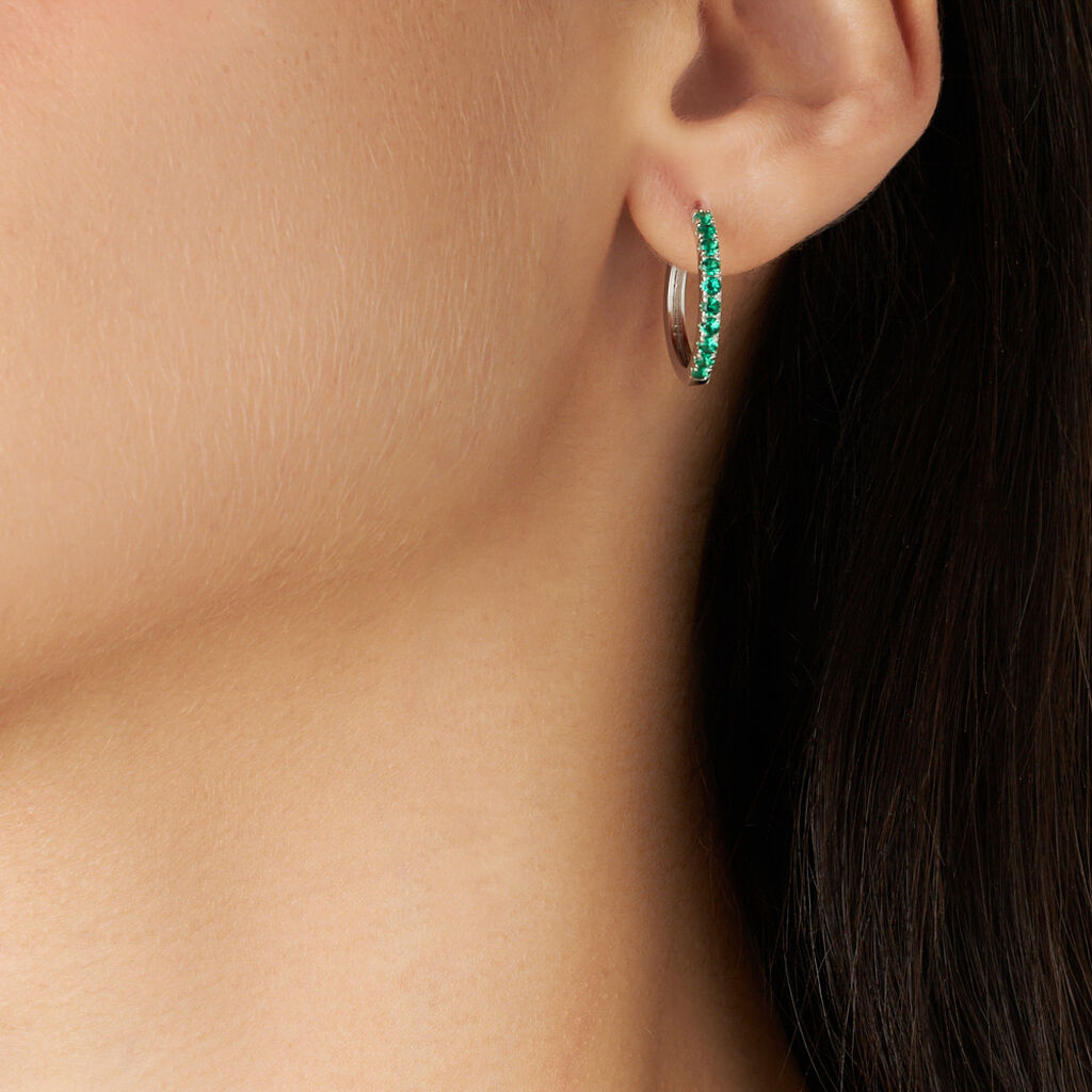 Orecchini A Cerchio Silver Rainbow Argento Rodiato Cubic Zirconia