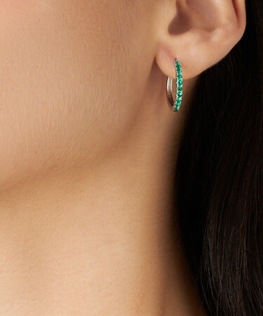 Orecchini A Cerchio Silver Rainbow Argento Rodiato Cubic Zirconia