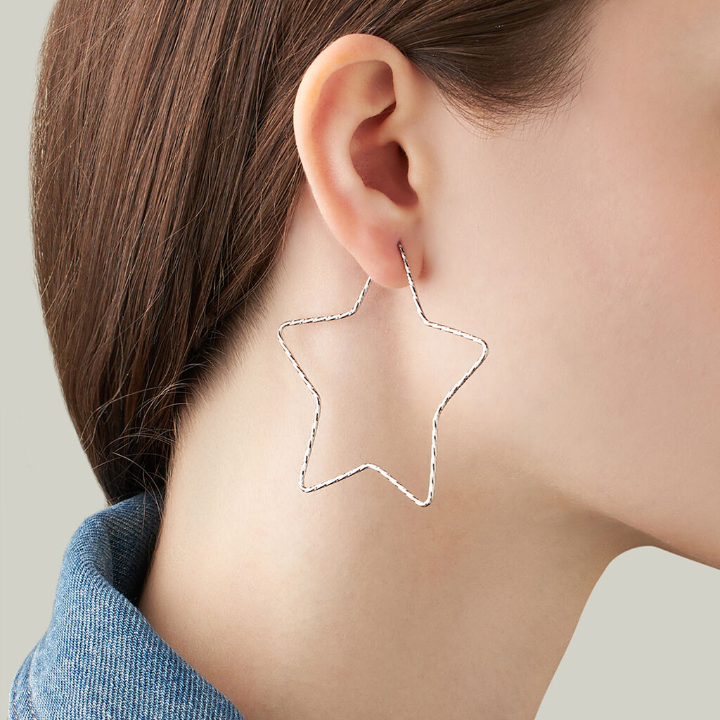 Mono Orecchino A Cerchio Silver Collection Argento Rodiato