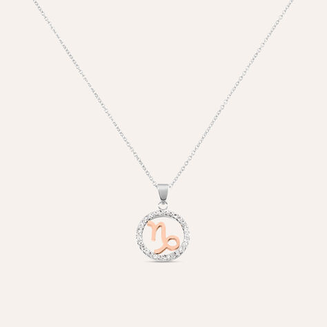 Collana Sunrise Acciaio Bicolore Bianco / Rosa Cubic Zirconia - Collane Donna | Stroili