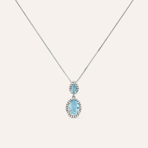 Collana Acquamarina Oro Bianco Acquamarina Diamante Diamante - Collane Donna | Stroili