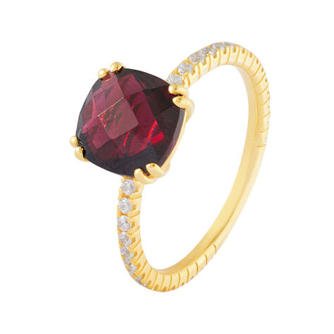 Anello Solitario Amélie Oro Giallo Granato Mozambico Cubic Zirconia - Anelli con Pietre Donna | Stroili