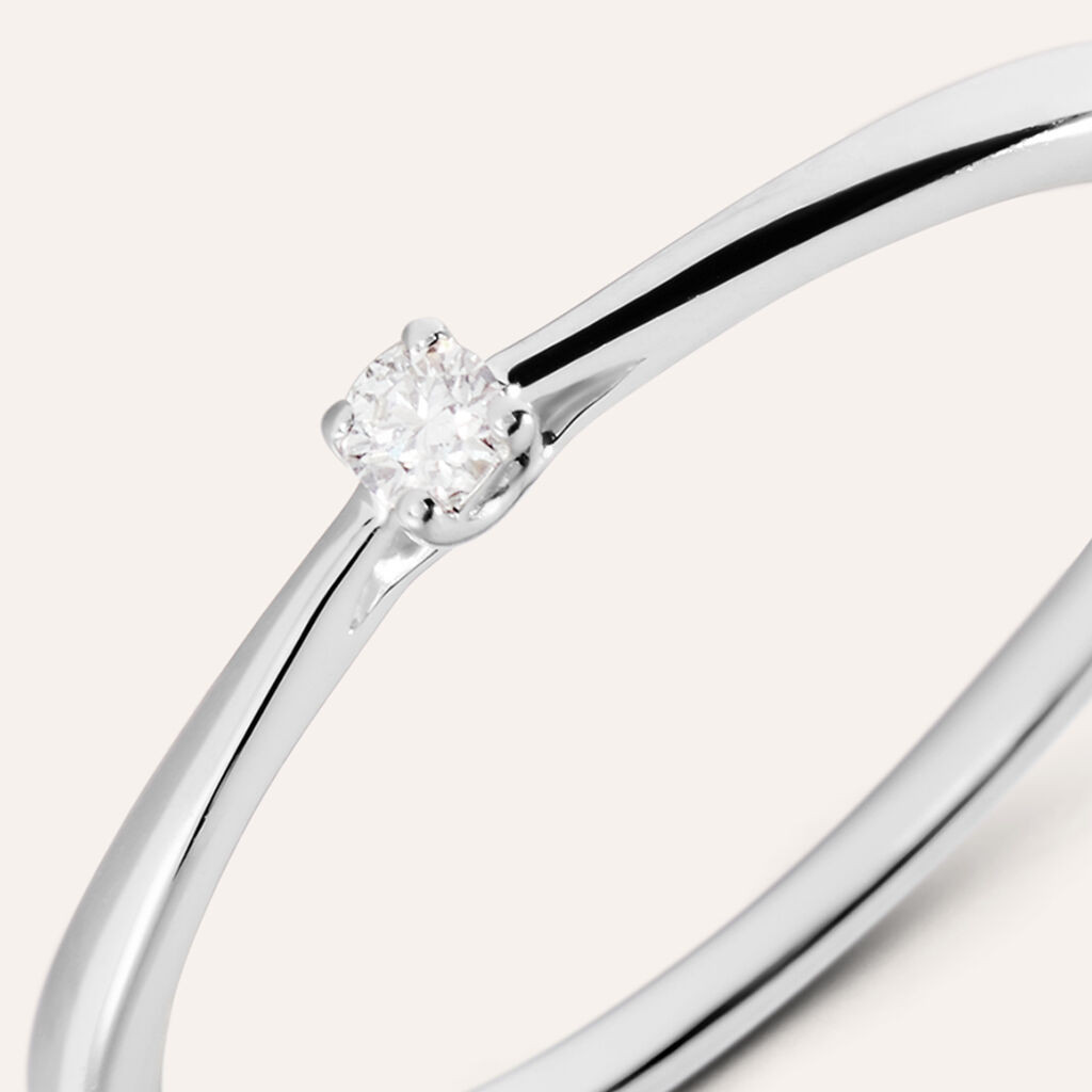 Anello Solitario Grace Oro Bianco Diamante