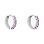 Orecchini A Cerchio Toujours Oro Bianco Cubic Zirconia