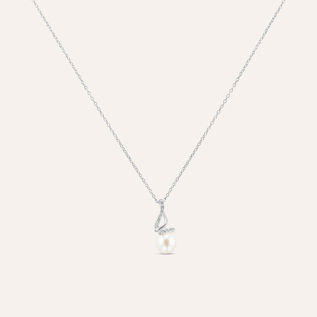 Collana Silver Pearls Argento Rodiato Cubic Zirconia