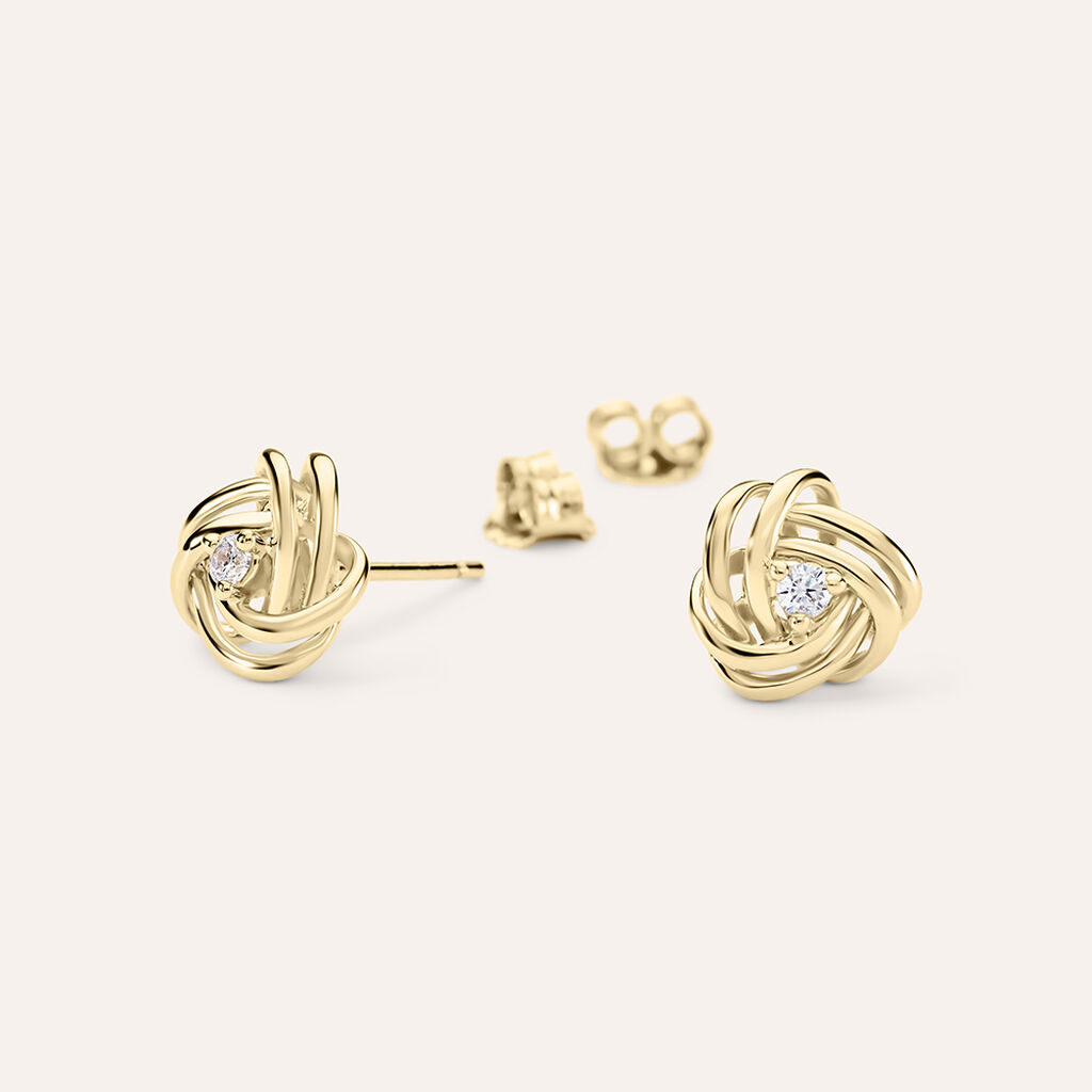 Orecchini Lobo Golden Dream Placcato Oro Giallo Cubic Zirconia