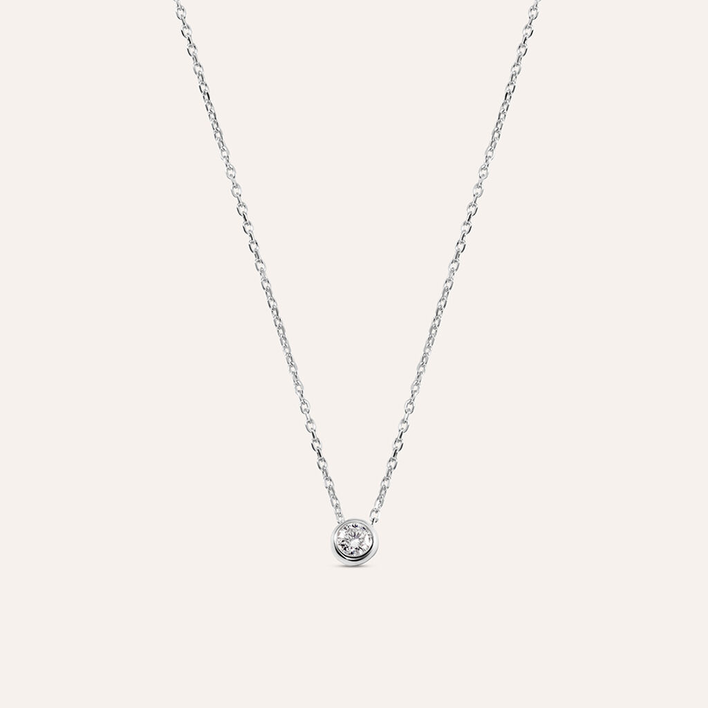 Collana Punto Luce Grace Oro Bianco Diamante