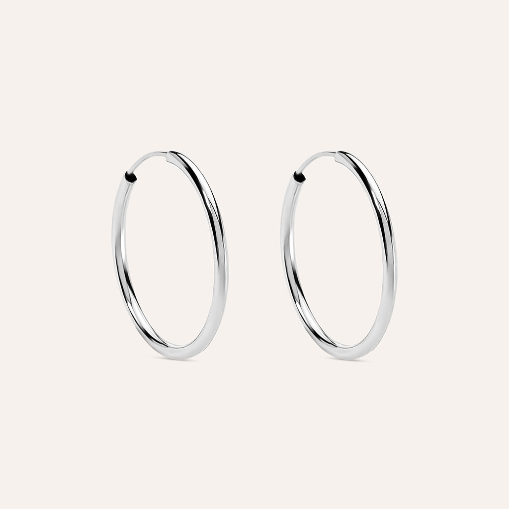 Orecchini A Cerchio Toujours Oro Bianco
