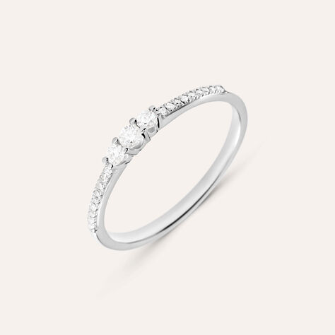 Anello Trilogy Grace Oro Bianco Diamante - Anelli con Pietre Donna | Stroili