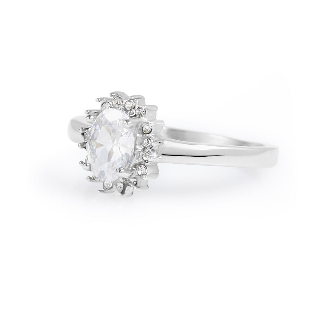 Anello Solitario Lady Chic Acciaio Cristallo - Anelli con Pietre Donna | Stroili
