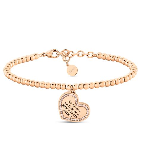 Bracciale Lady Message Acciaio Rosa Cristallo - Bracciali Love Donna | Stroili