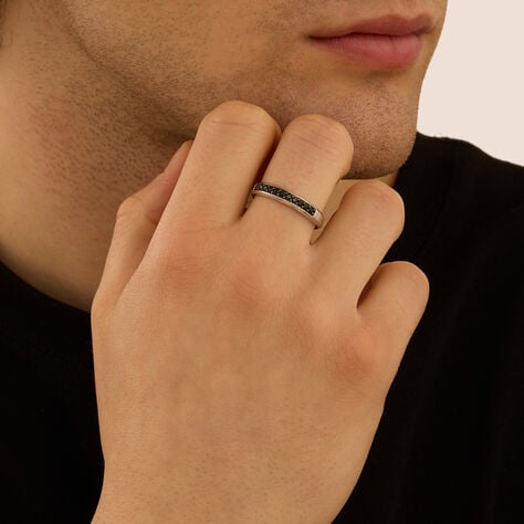 Anello Semi-eternity Gentleman Argento Rodiato Cubic Zirconia - Anelli con Pietre Uomo | Stroili