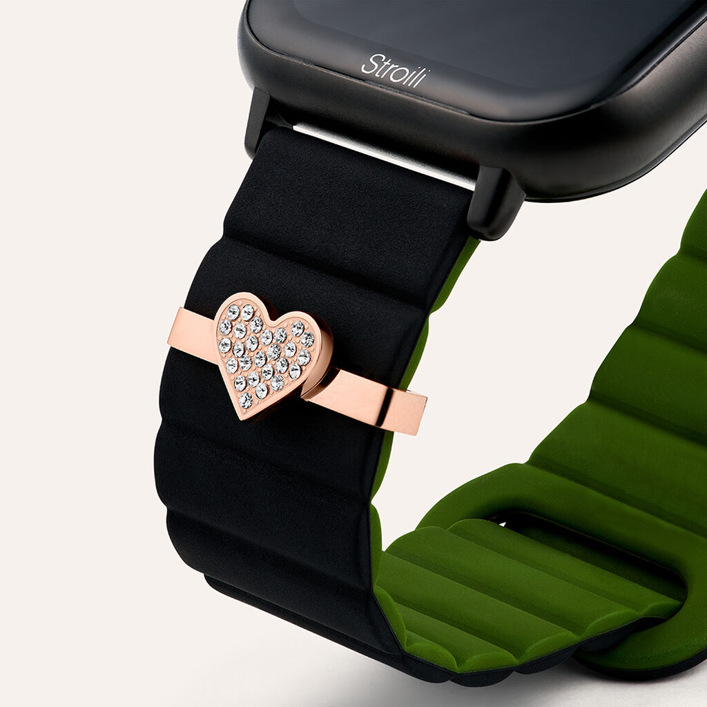 Charm in Acciaio con Cristalli Bianchi Compatibile con Stroili Smartwatch Square